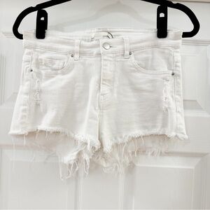 H&M Cutoff Denim Jean Shorts Fray Hem White sz 6